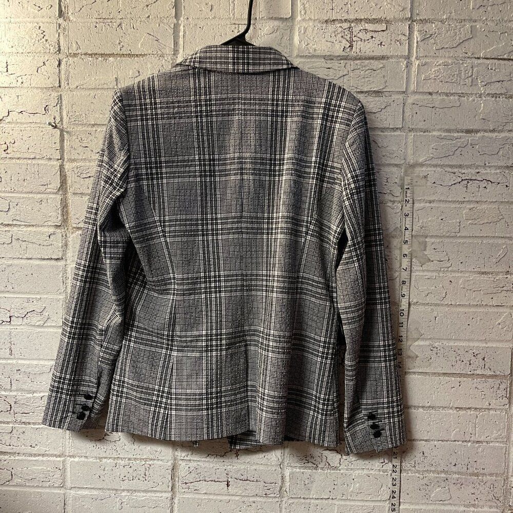 Maison d'Amelie Paris Gingham Black White Plaid Blazer Large - Picture 8 of 13